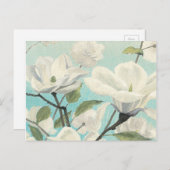 Weiße Blüten vom Süden Postkarte (Vorne/Hinten)