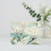 Weiße Blüten vom Süden Postkarte (Stehend Vorderseite)
