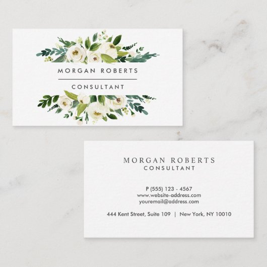 Weiße Blütenblätter Alle Berufe / Berufe Visitenkarte (Vorne/Hinten)