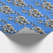 Weiße Blütenblumenblüte, weißer Frühlingsbaum Geschenkpapier (Ecke)