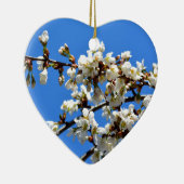 Weiße Blütenblumenblüte, weißer Frühlingsbaum Keramikornament (Rechts)