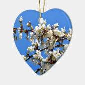 Weiße Blütenblumenblüte, weißer Frühlingsbaum Keramikornament (Links)