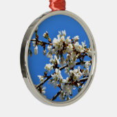 Weiße Blütenblumenblüte, weißer Frühlingsbaum Silbernes Ornament (Rechts)