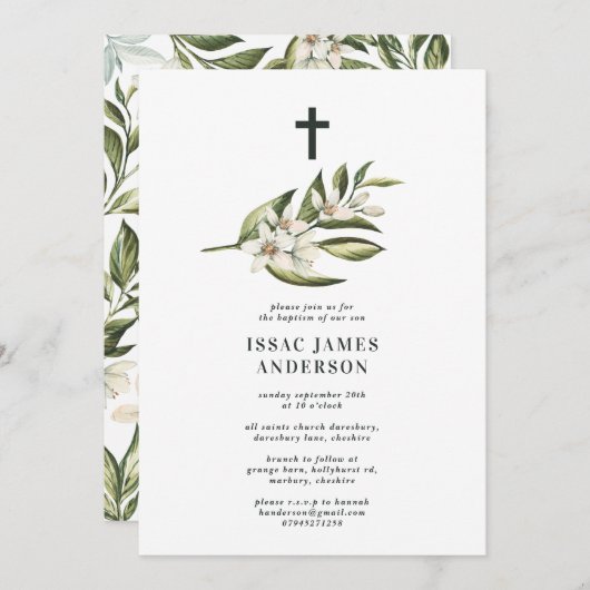 Weiße Blütenblüte & Blattblüte taufende Taufe (Vorne/Hinten)