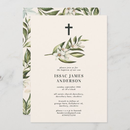 Weiße Blütenblüte & Blattblüte taufende Taufe (Vorne/Hinten)