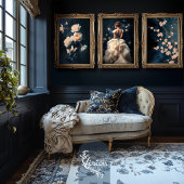 Weiße Blütenblüten Zweige Navy Hintergrund Seidenpapier