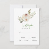Weiße Blütenelegante Hochzeitskarte RSVP (Vorderseite)