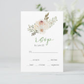 Weiße Blütenelegante Hochzeitskarte RSVP (Stehend Vorderseite)