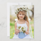 Weiße Blütenfarbe Foto Erste Kommune Einladung (Rückseite)