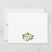 Weiße Blütenfarbe Personalisiert Mitteilungskarte (Rückseite)