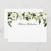 Weiße Blütenfarbe Personalisiert Mitteilungskarte (Vorne/Hinten)