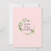 Weiße Blütenfarbe Rosa BRAUTPARTY Einladung (Rückseite)