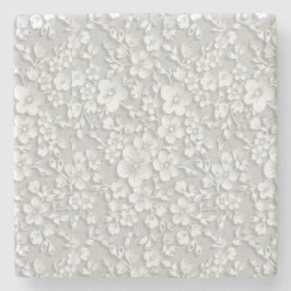 Weiße Blütenfarbe Steinuntersetzer