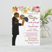 Weiße Blütenhochzeit Einladung (Stehend Vorderseite)