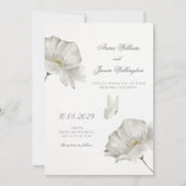 Weiße Blütenhochzeit Einladung (Vorderseite)