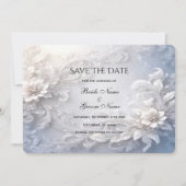 Weiße Blütenkarte Save the Date Geblüht Karte (Vorderseite)