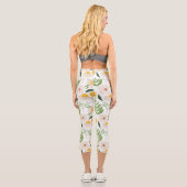 Weiße Blütennatur Hochwaisted Capris (Rückseite)