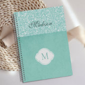Weiße Blütenpastel Trendy Monogram Planer