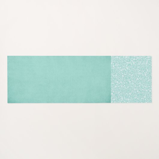 Weiße Blütenpastel Trendy Monogram Yogamatte (Rückseite (Horizontal))