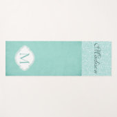 Weiße Blütenpastel Trendy Monogram Yogamatte (Vorderseite (Horizontal))