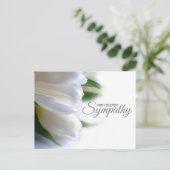 Weiße Blütenstaub-Beileid Postkarte (Stehend Vorderseite)