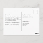 Weiße Blütenstaub-Beileid Postkarte (Rückseite)