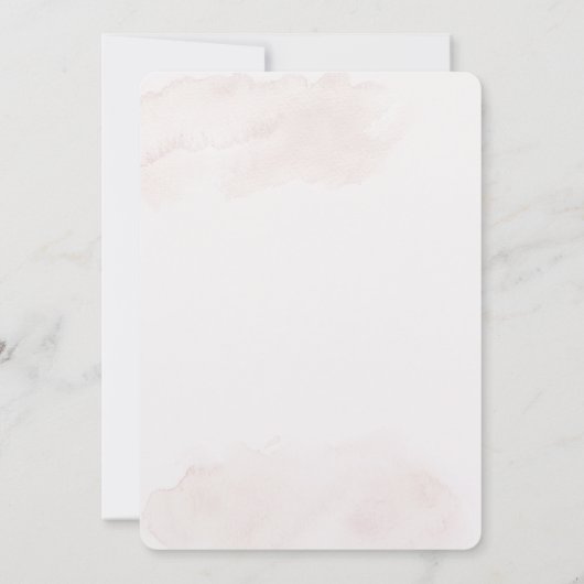 Weiße Blütentaufe Einladung (Rückseite)