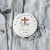 Weiße Blütentaufen Button (Beispiel)