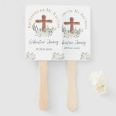 Weiße Blütentaufen Fächer (Vorne und Hinten)