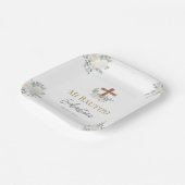 Weiße Blütentaufen Pappteller (Gewinkelt)