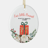 Weiße Blütenweihe Weihnachtsfeiertage Ankündigung  Keramik Ornament (Rechts)