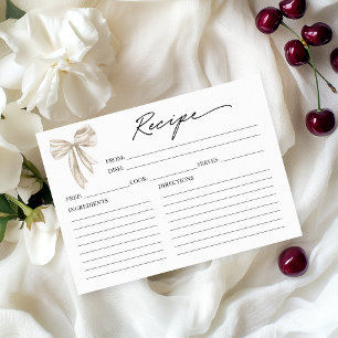 Weiße Bogen Brautparty Rezeptkarte Einladung