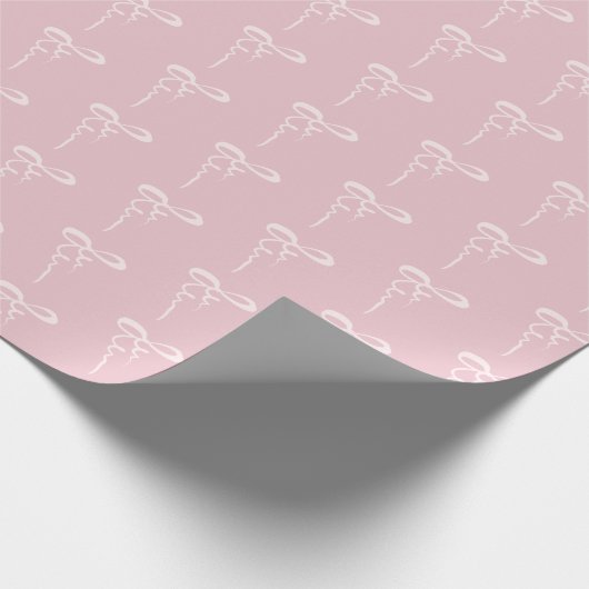 Weiße Bogen rosa Muster Mädchen Dusche Geschenkpapier (Ecke)