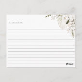 Weiße Bohemische Blumenzellenrezeptkarte Postkarte (Rückseite)