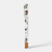 Weiße Boho-Aquarell-Wildblumen-Muster  iPhone Hülle (Linke Seite)