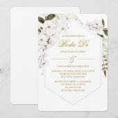 Weiße Boho-Hochzeitseinladung  Einladung (Vorne/Hinten)