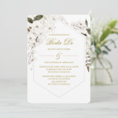 Weiße Boho-Hochzeitseinladung  Einladung (Stehend Vorderseite)
