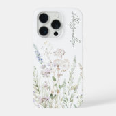 Weiße Boho-Wasserfarben-Wildblumen iPhone Hülle (Rückseite)