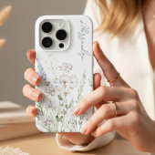 Weiße Boho-Wasserfarben-Wildblumen iPhone Hülle