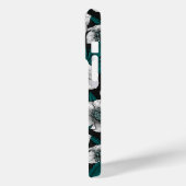 Weiße Bohrer mit blauen Blätter Case-Mate iPhone Hülle (Rückseite / Links)