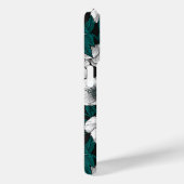 Weiße Bohrer mit blauen Blätter Case-Mate iPhone Hülle (Rückseite / Rechts)