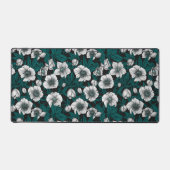 Weiße Bohrer mit blauen Blätter Schreibtischunterlage (Vorderseite)