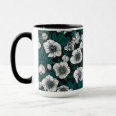 Weiße Bohrer mit blauen Blätter Tasse (Links)