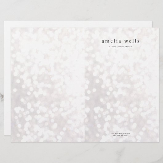 Weiße Bokeh-Faltschachtel Briefbogen (Vorne/Hinten)