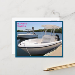 Weiße Boote im Marina Key West Florida Postkarte