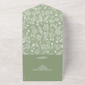 Weiße Botanicals auf der Grünen Hochzeit All In One Einladung (Außenbereich)