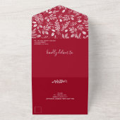 Weiße Botanicals Cranberry Keine Umschläge Hochzei All In One Einladung (Außenbereich)