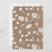 Weiße Botanische Blumenwolle Einladungen Hochzeits (Rückseite)