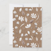 Weiße Botanische Blumenwolle Einladungen Hochzeits (Rückseite)