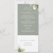 Weiße botanische Blüte in einer Hochzeit Einladung (Rückseite)